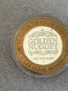 .999 Silver 1996 Golden Nugget Gaming Coin Las Vegas, Nevada
